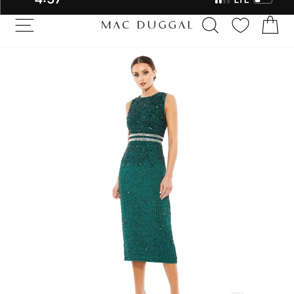 Mac Duggal sequin midi new w tags